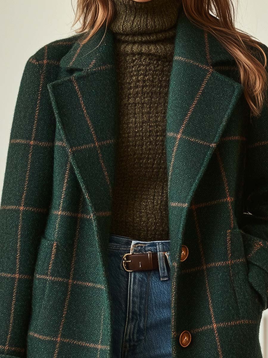 Lauren | Plaid Wool Elegance Coat