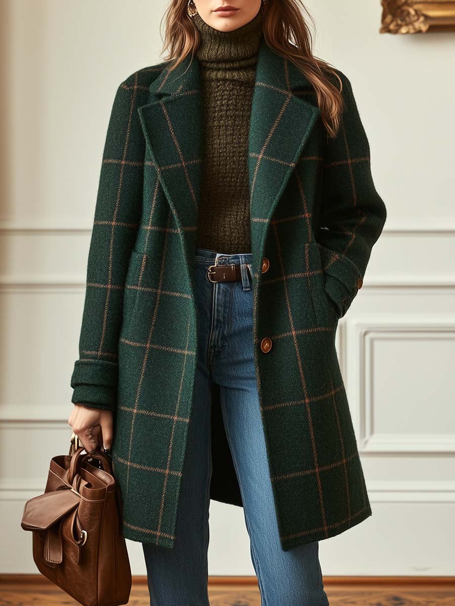 Lauren | Plaid Wool Elegance Coat