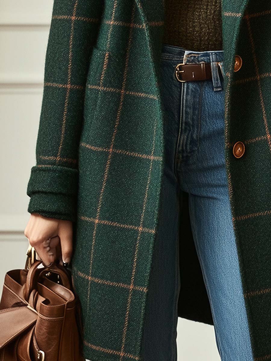 Lauren | Plaid Wool Elegance Coat