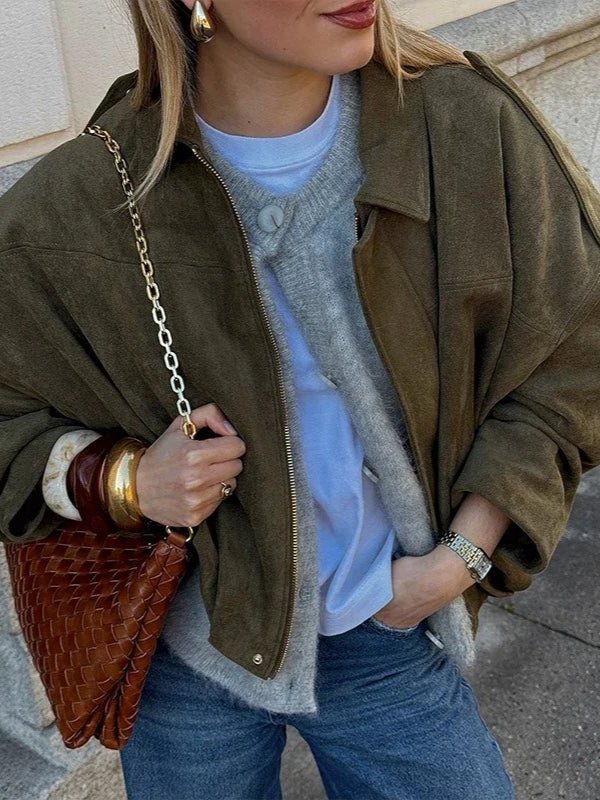 JADA SUEDE URBAN BOMBER JACKET