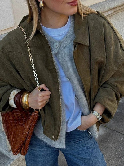 JADA SUEDE URBAN BOMBER JACKET