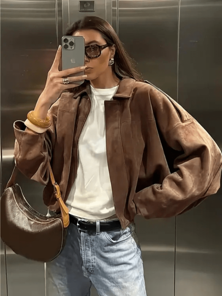 JADA SUEDE URBAN BOMBER JACKET